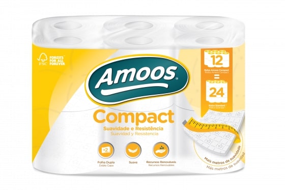 Toilet paper rolls with perforation AMOOS, 18pcs/pack, 2 layers